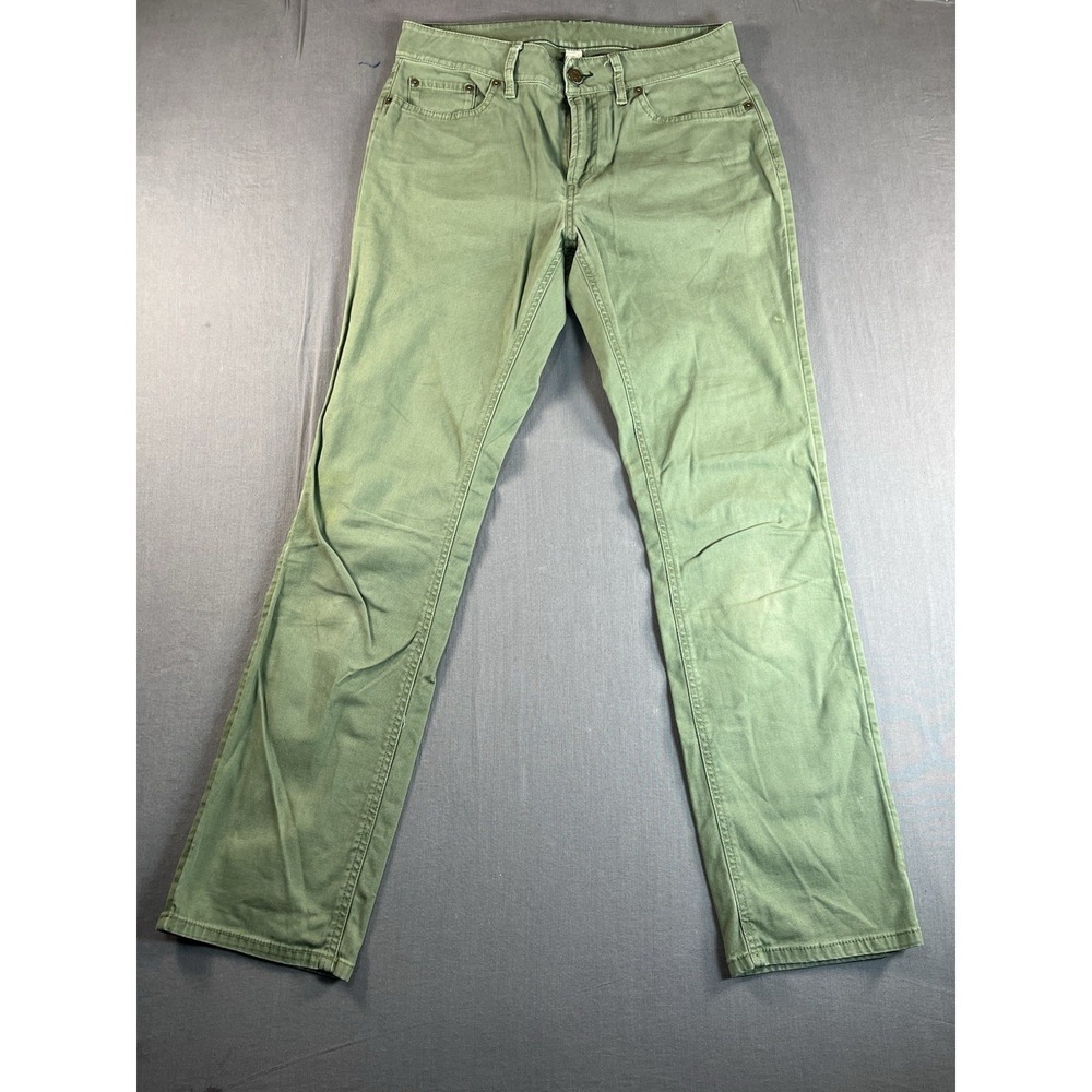 LL Bean Bean Flex Pants Green Straight Leg Favorite Fit Sz 6